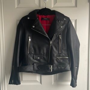 Zara Black Vegan Leather Jacket (US S)